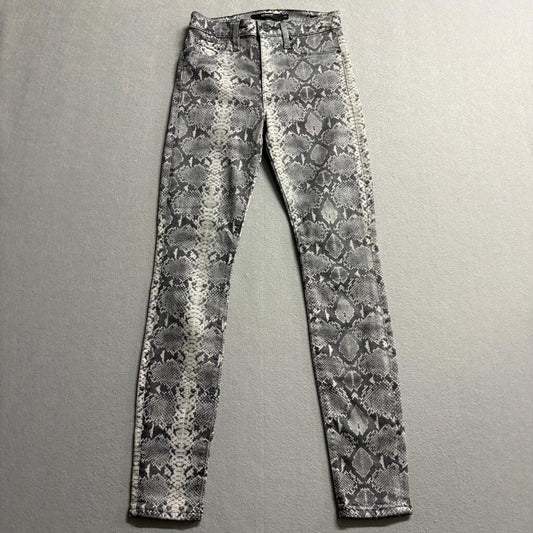 Hudson Jeans Womens 24 Gray Black Snakeskin Print High Rise Skinny Denim Pants