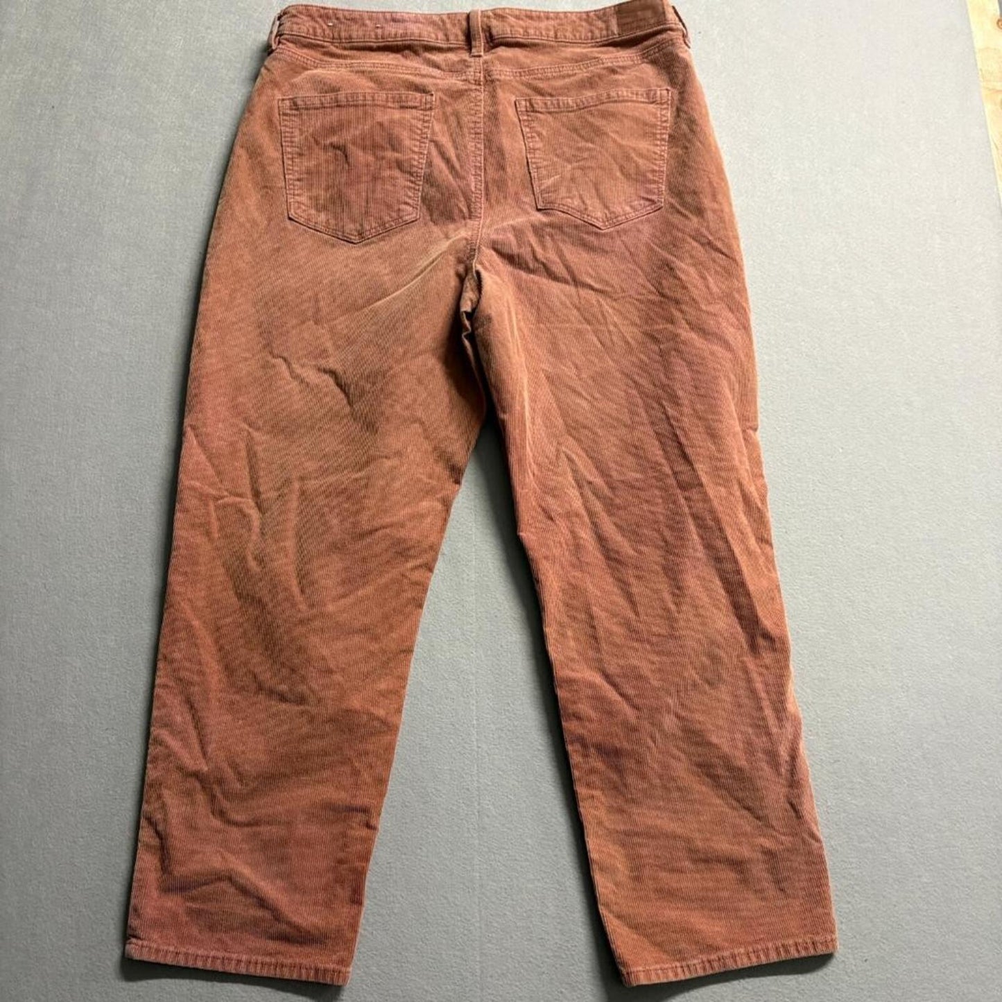 American Eagle Mom Straight Corduroy Pants Womens 18 Pink Brown Stretch High