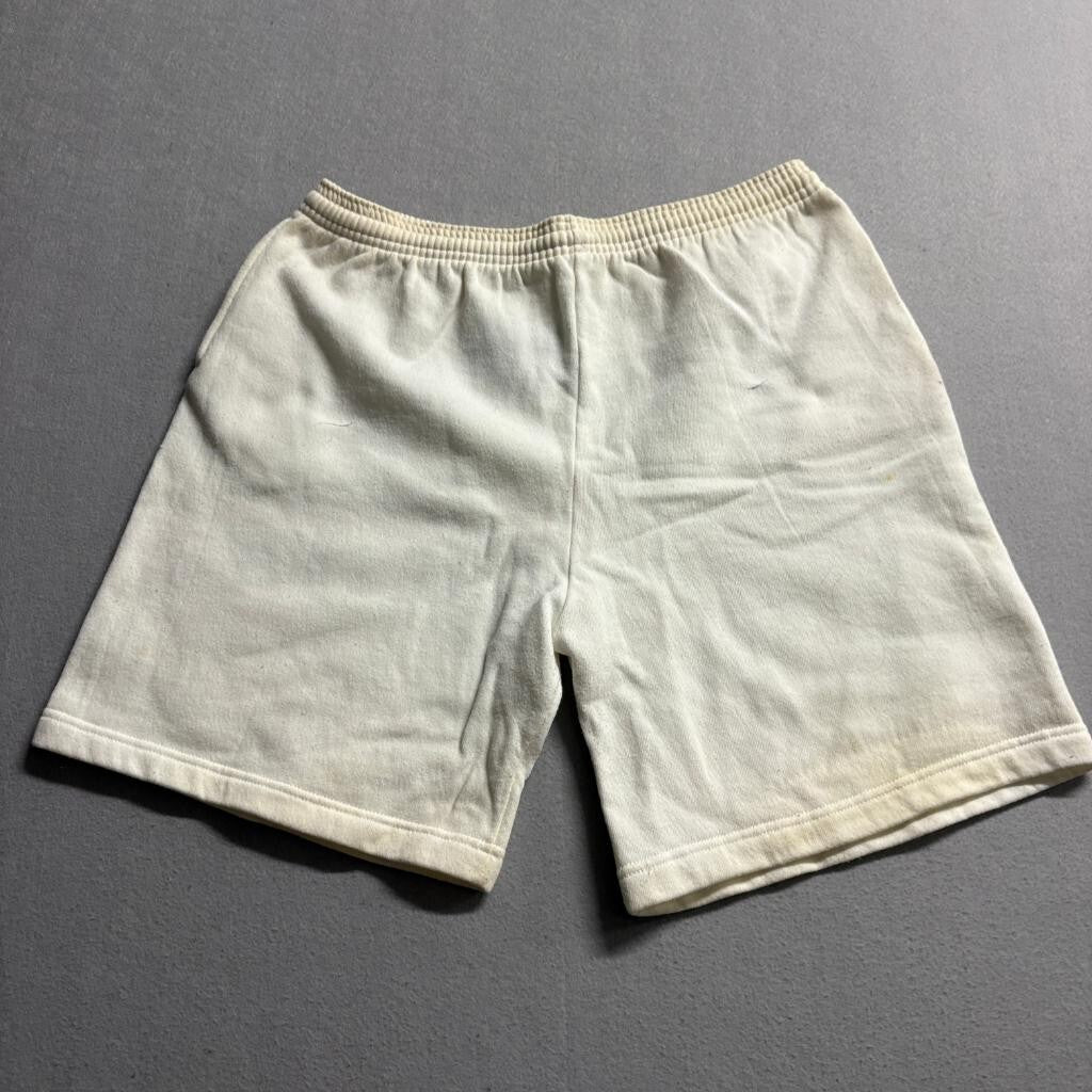 Vintage JE Morgan Sweat Shorts Mens Large White Cotton Blend Fleece Made in USA