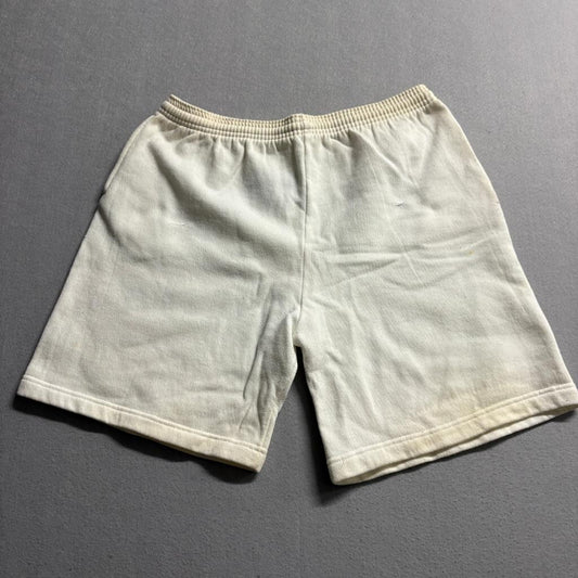 Vintage JE Morgan Sweat Shorts Mens Large White Cotton Blend Fleece Made in USA