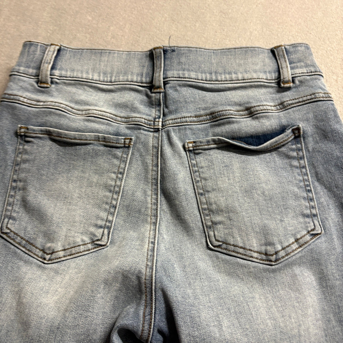 Spanx Womens Ankle Skinny Jeans Medium Light Wash Pull On Denim Leggings