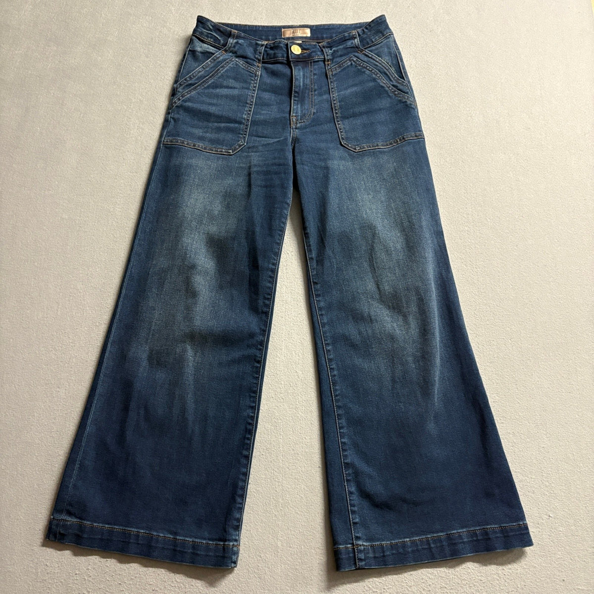 Kut from the Kloth Meg Wide Leg Jeans Womens Size 4 Blue Denim High Rise Stretch
