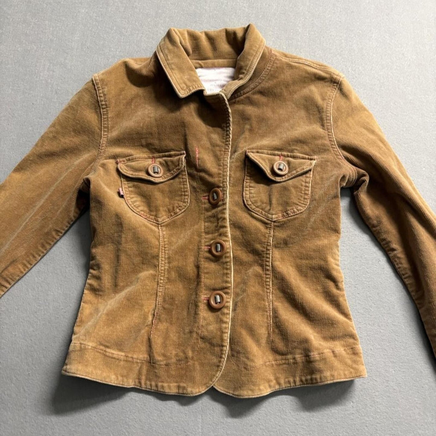 Romeo & Juliet Couture Corduroy Jacket Womens Medium Brown Cotton Stretch Y2K