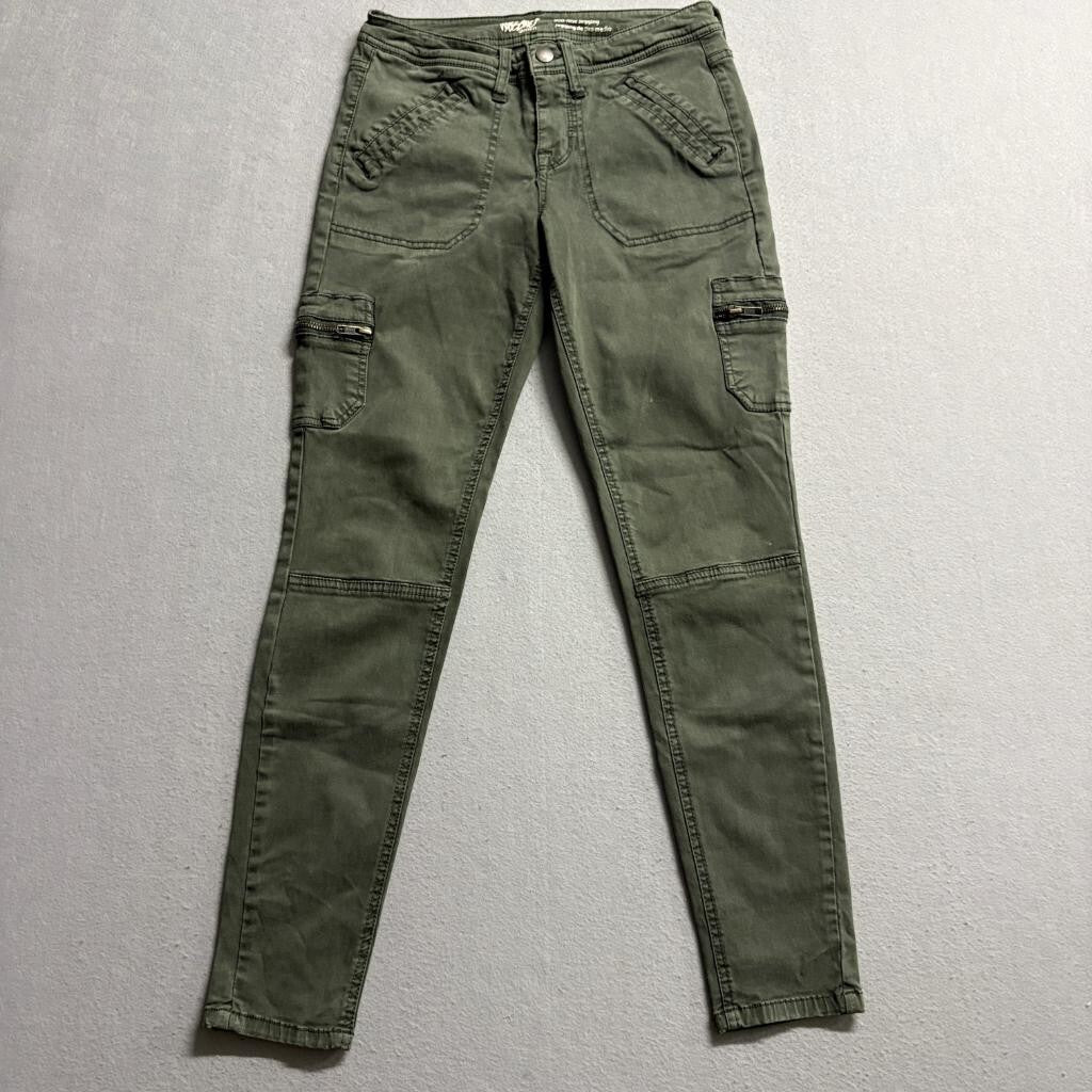 Mossimo Denim Womens Mid Rise Jegging Size 2 26 Green Utility Cargo Pants