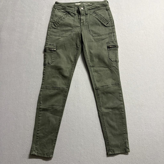 Mossimo Denim Womens Mid Rise Jegging Size 2 26 Green Utility Cargo Pants