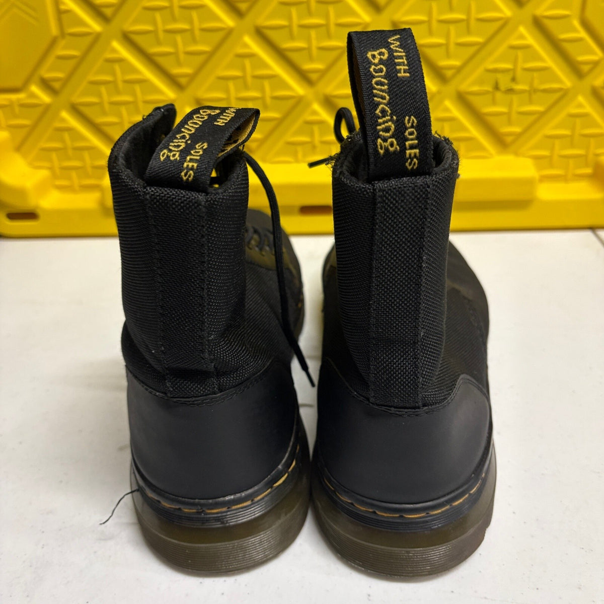 Dr Martens Combs Canvas Fold Down Combat Lace Up Boots Black Mens US 12 / UK 11