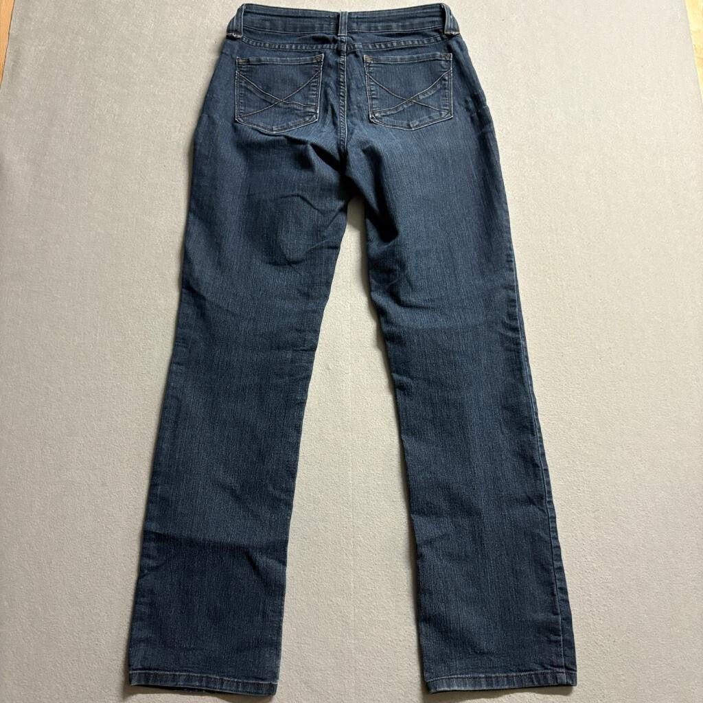 NYDJ Not Your Daughters Jeans Womens 4 Dark Wash Blue Straight Leg Denim Stretch