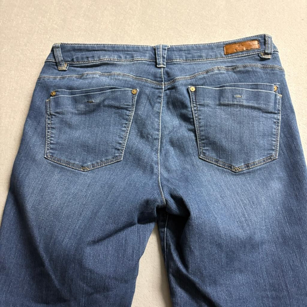 Democracy Freedom Ankle Skimmer Jeans Womens 10 Blue Stretch Denim Cropped