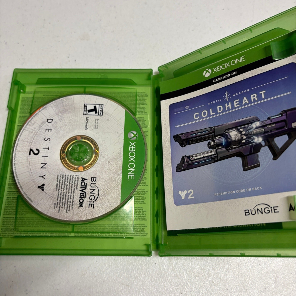 Destiny 2 Microsoft Xbox One Game Disc Case Insert Coldheart Paperwork Complete