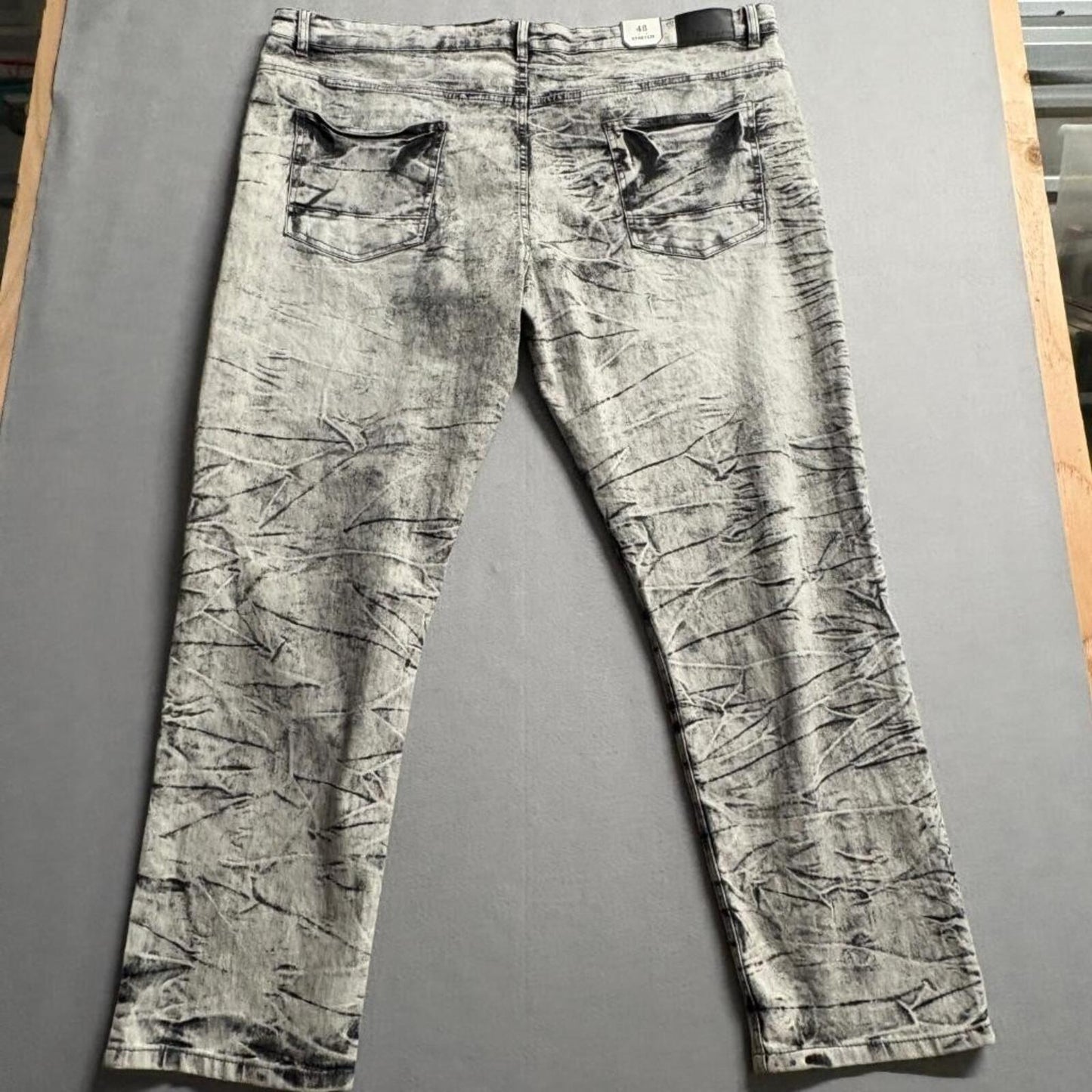 Southpole SP Essentials Mens Moto Jeans Size 48 Gray Acid Wash Stretch Denim