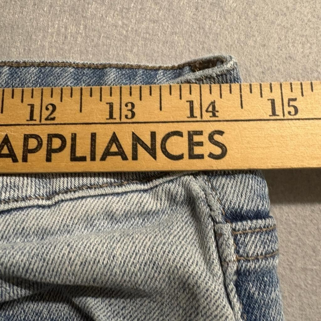 Forever 21 Distressed Flare Jeans Womens Size 28 Blue Denim Destroyed Hem