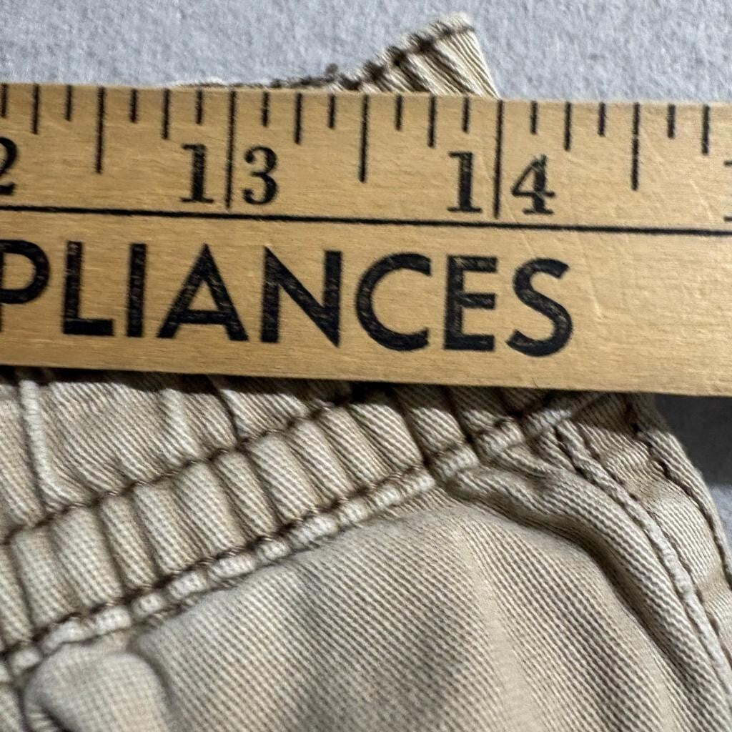 Iron Co Mens Jogger Pants Size S Khaki Beige Cotton Blend Stretch Elastic Waist