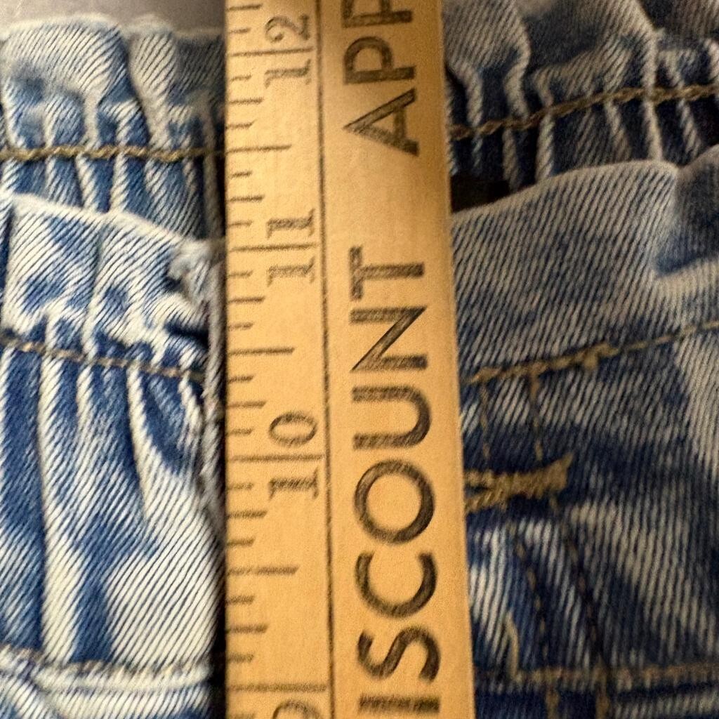 Simple Society Paperbag Waist Acid Wash Jeans Womens Size 3/26 Blue Denim