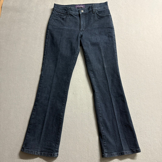 NYDJ Not Your Daughter's Jeans Women 8P Blue Bootcut Stretch Rhinestone Pocket