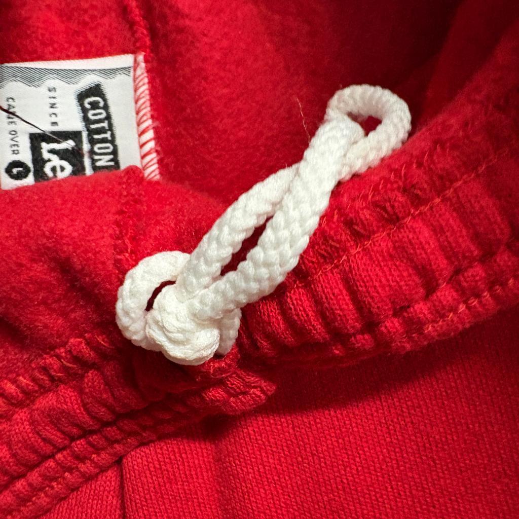 Vintage Lee Sweat Shorts Mens Large Red Cotton Blend Fleece Drawstring Made in