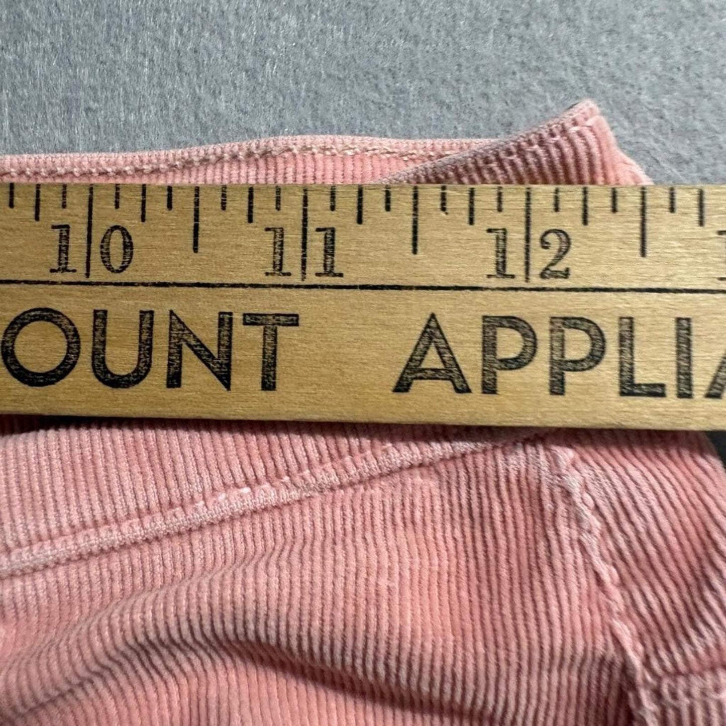 Mother Insider Crop Step Fray Corduroy Pants Womens 24 Pink Eraser Raw Hem