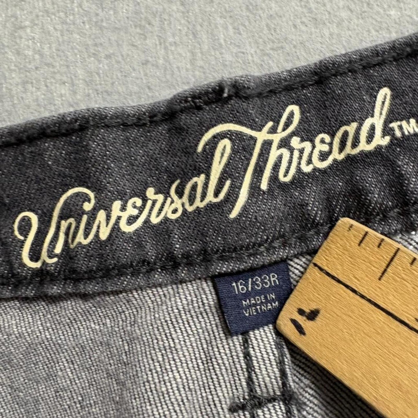 Universal Thread Jeans Womens 16/33R Gray High Rise Wide Leg Button Fly Crop