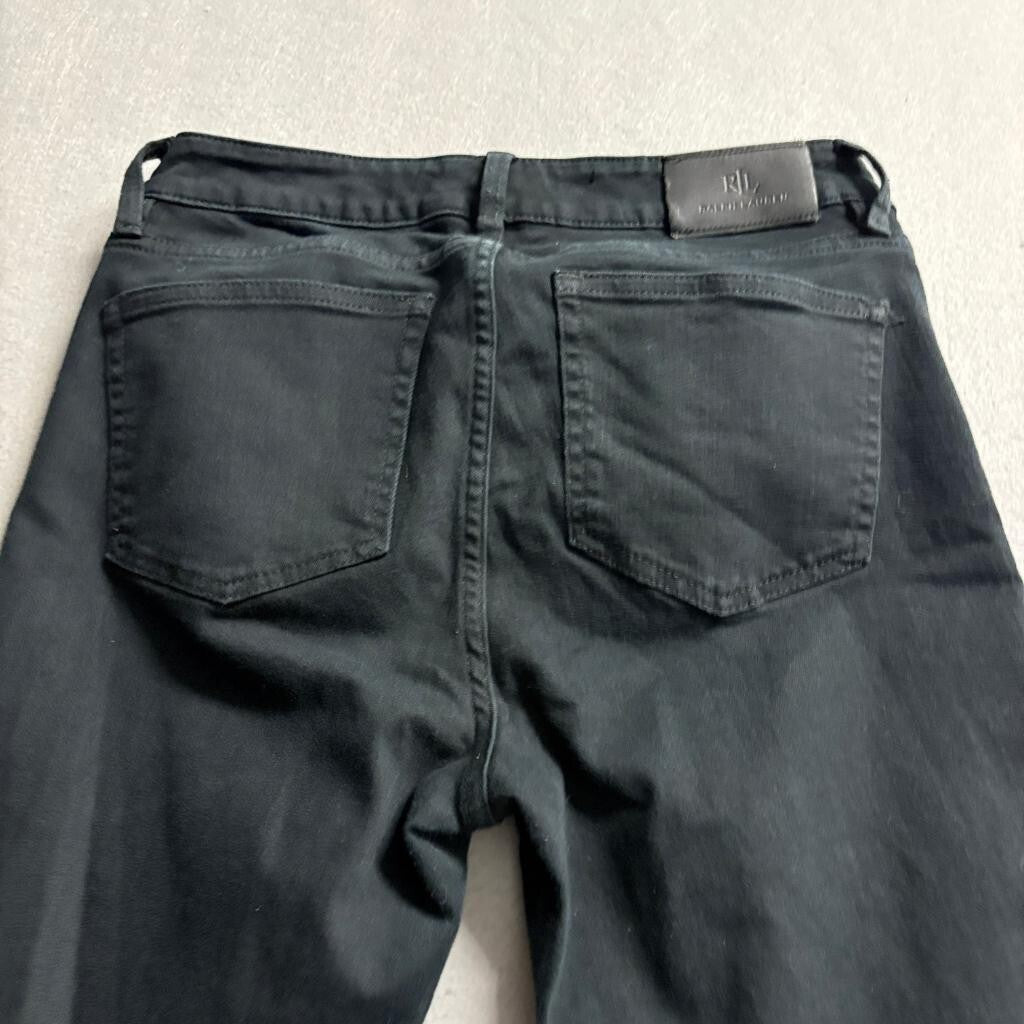 Lauren Ralph Lauren Womens Jeans Size 6 Black Denim Straight Leg Stretch