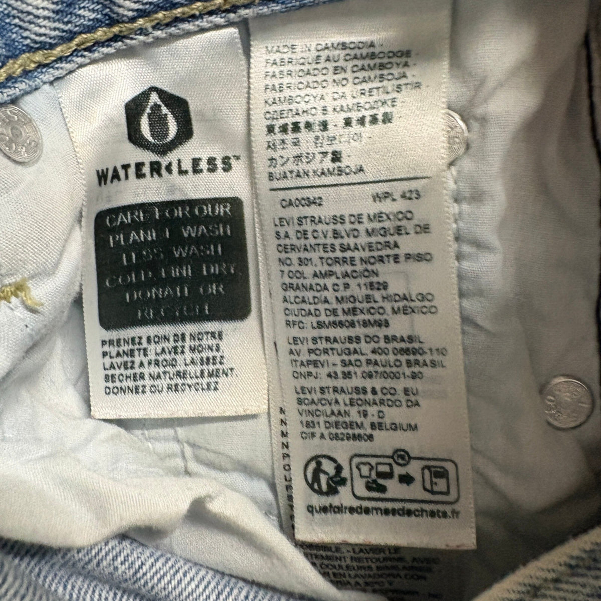 Levis Low Pro Straight Jeans Womens 24 Blue Acid Wash Denim Distressed