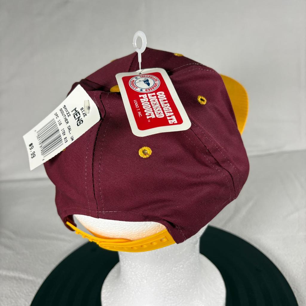 Vintage USC Trojans Logo 7 Snapback Hat Cap Mens One Size NWT Deadstock 90s