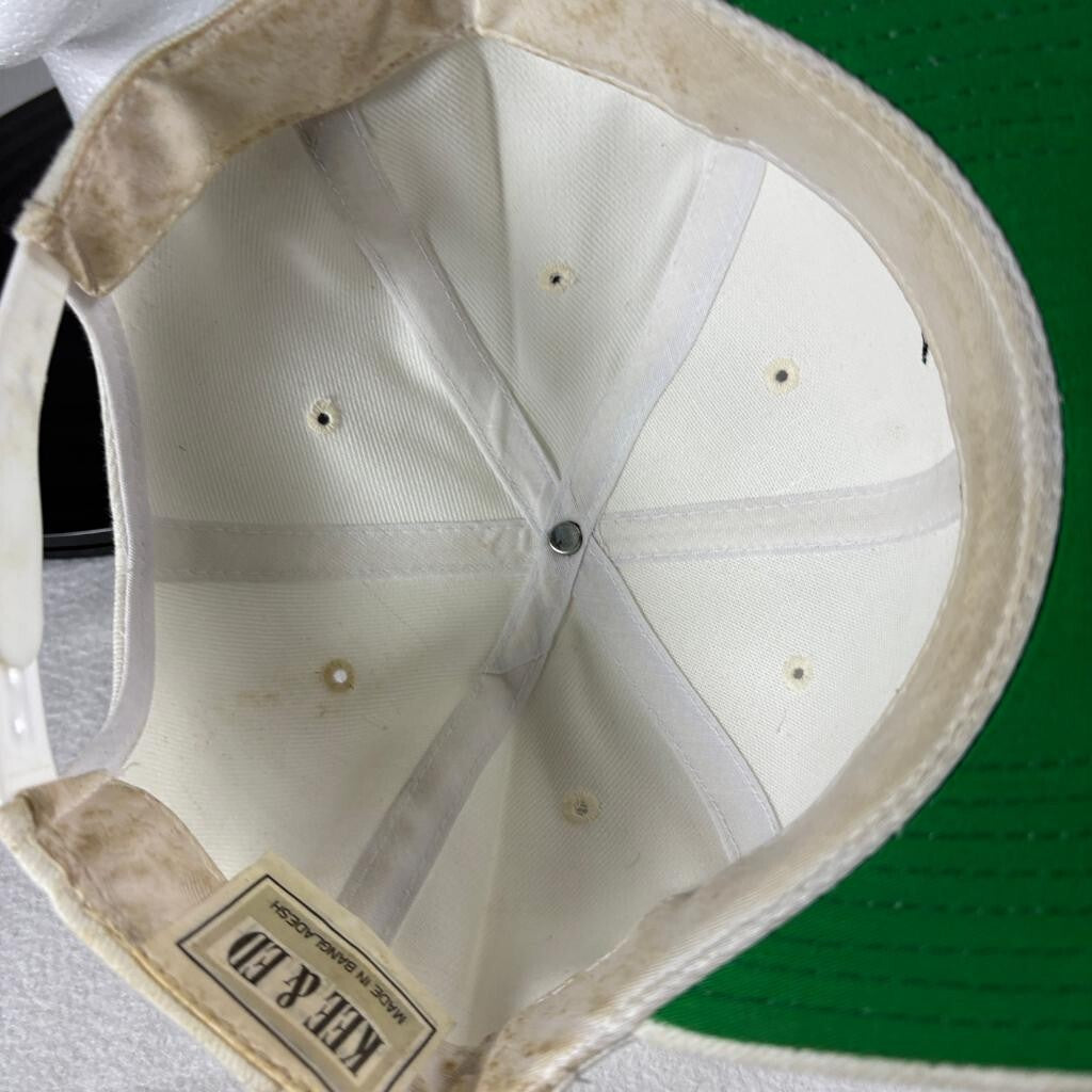 Vintage Nike Swoosh Snapback Hat White Green Under Brim Kee Ed Bangladesh Cap