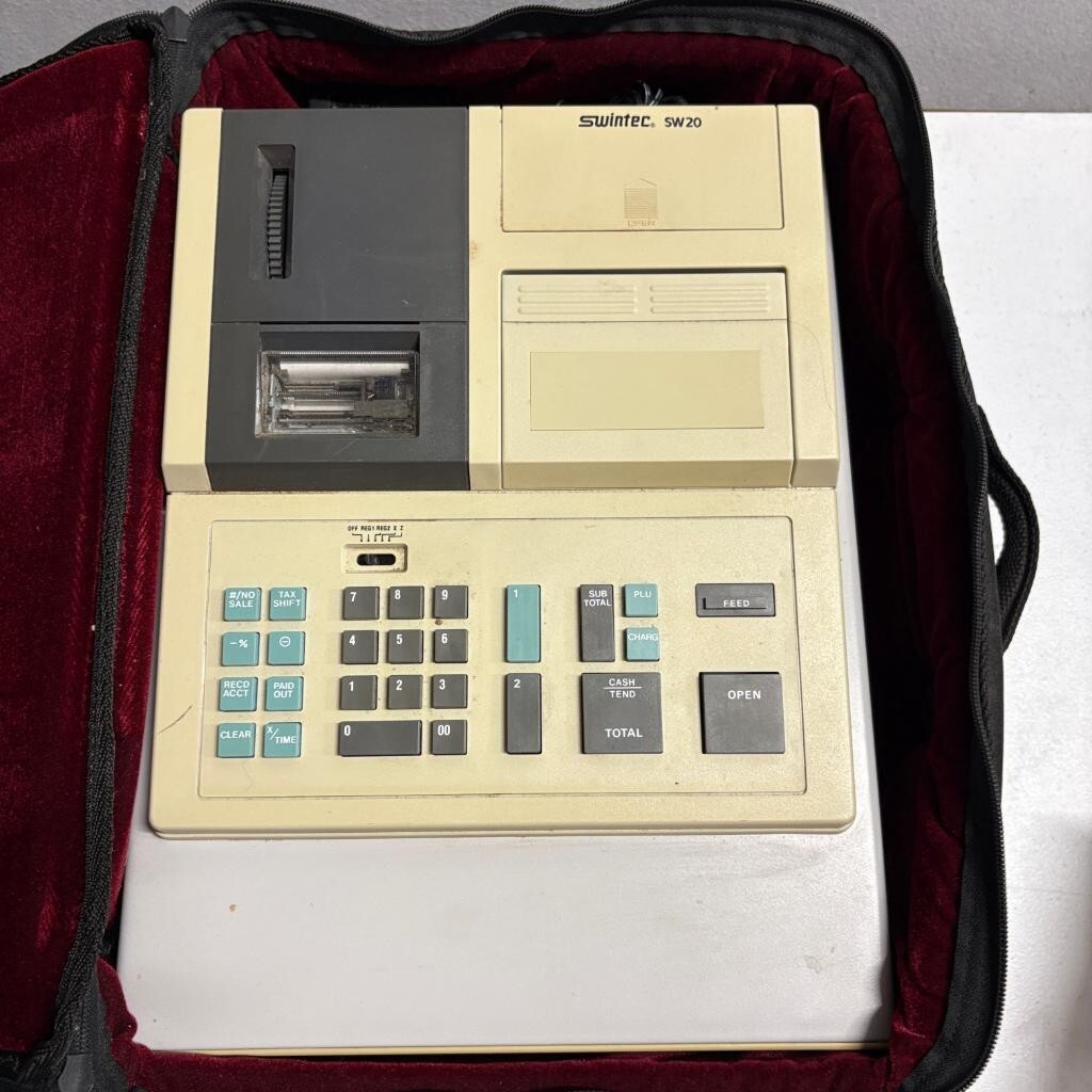 Swintec SW20 Electronic Cash Register with Case Power Adapter and Manual