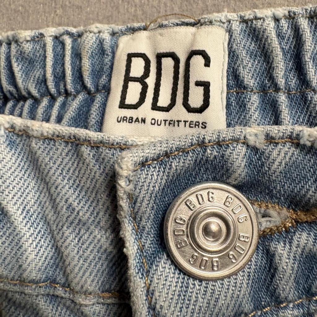 BDG Urban Outfitters Skate Cargo Jeans Womens W24 L32 Light Wash Elastic Waist