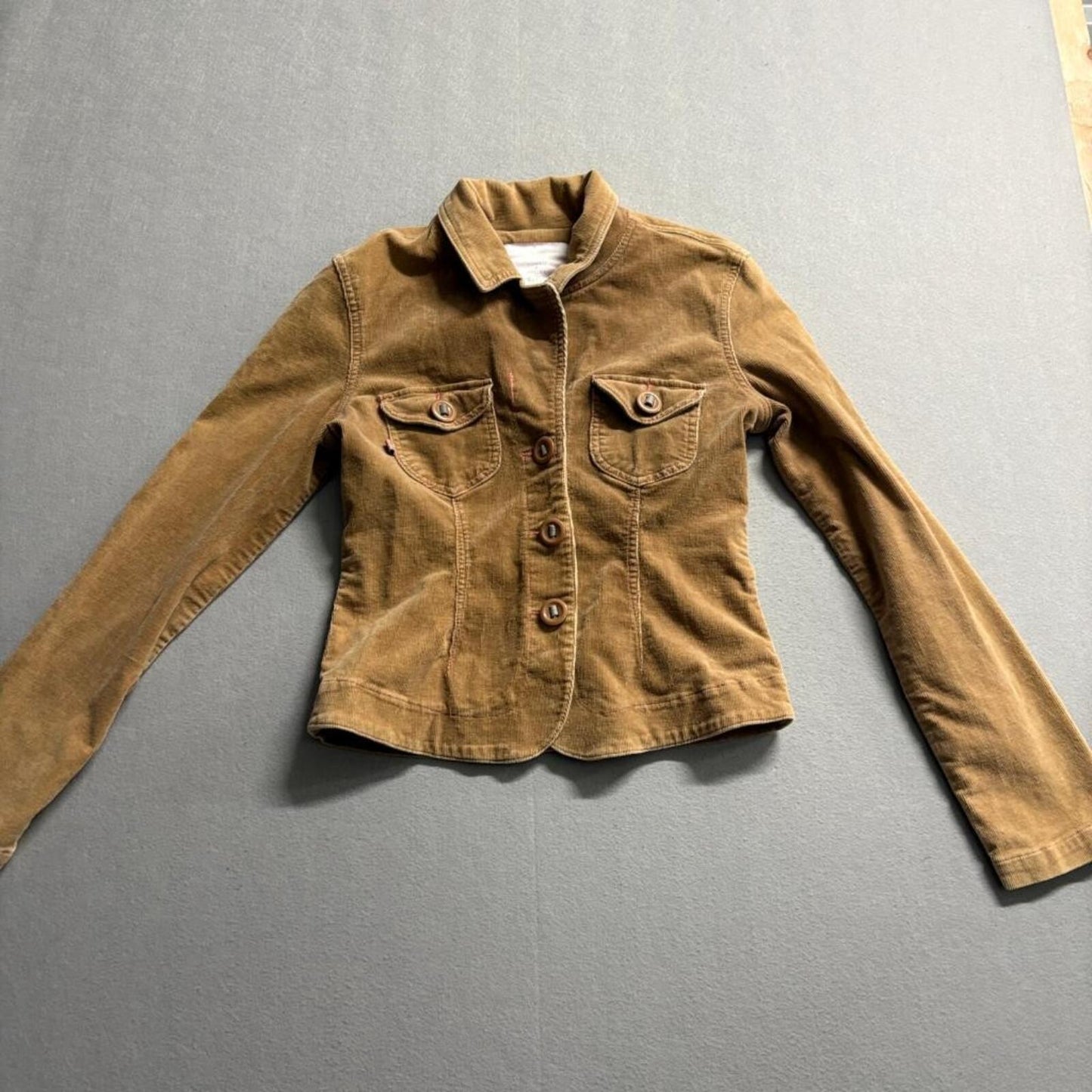 Romeo & Juliet Couture Corduroy Jacket Womens Medium Brown Cotton Stretch Y2K