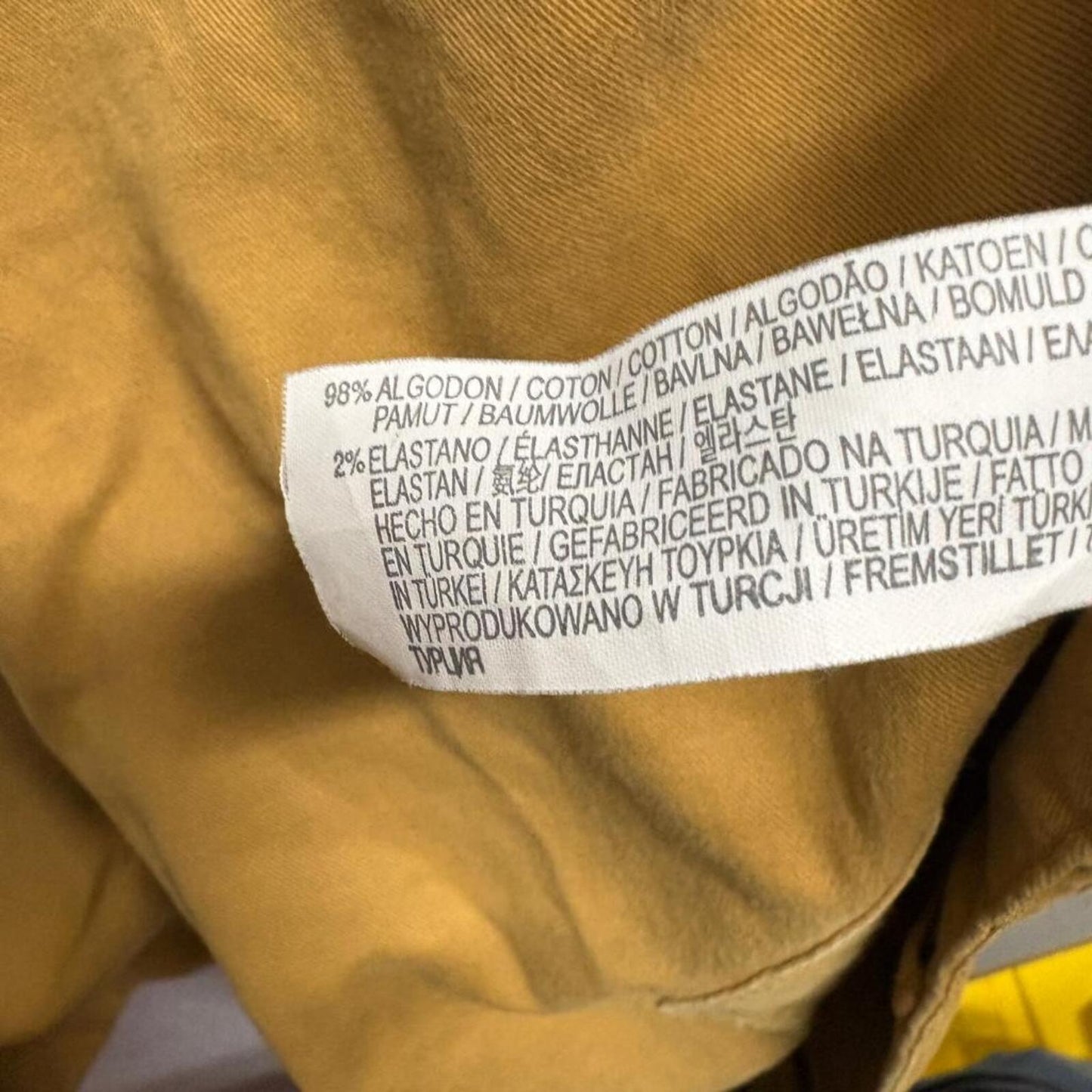 Zara Man Basic Slim Jeans Mens Size 36 Mustard Yellow Stretch Denim Pants