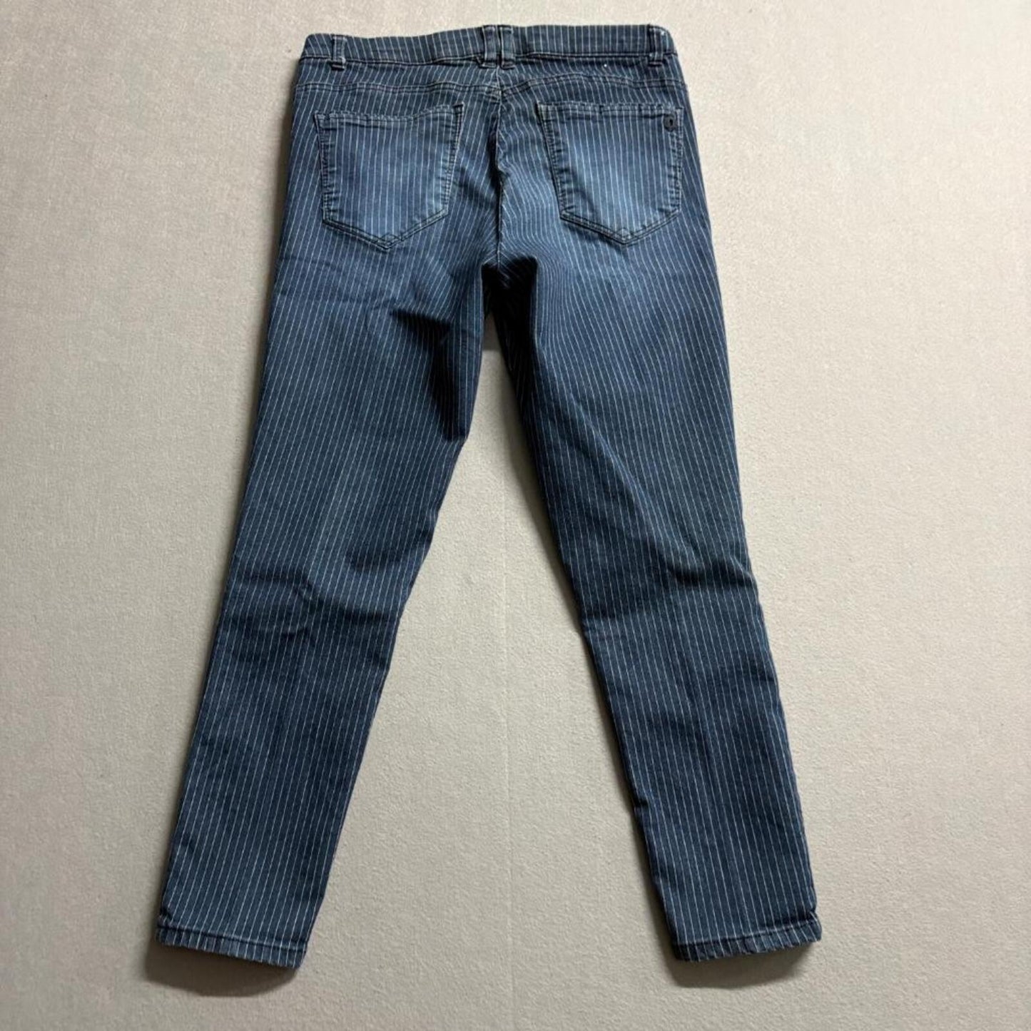Democracy Ab Technology Pinstripe Skinny Jeans Womens 8P Blue Stretch Crop