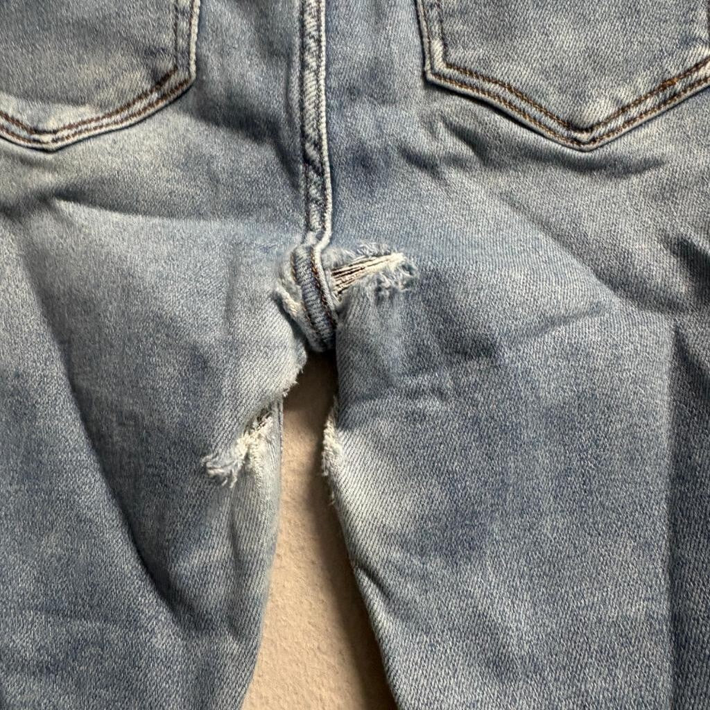 Monkey Ride Jeans Womens 9/29 Distressed Ripped Skinny Blue Denim Cropped
