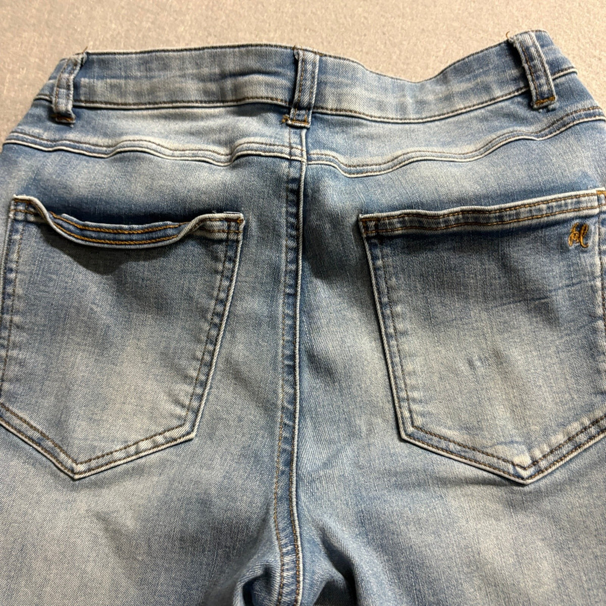 Grace and Lace Skinny Jeans Womens Size 4 Light Wash Stretch Raw Hem Denim