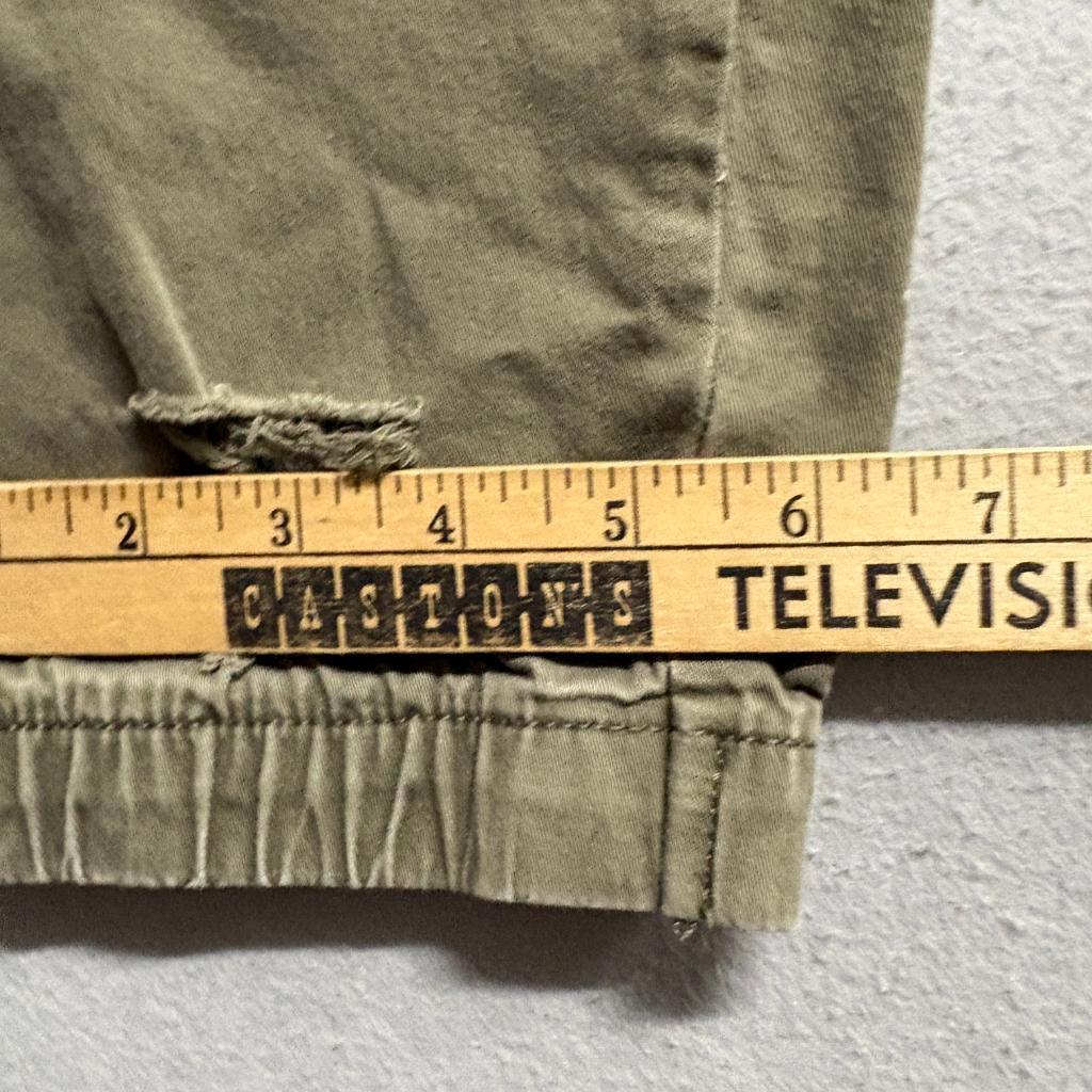 Hollister Advanced Stretch Skinny Jogger Cargo Pants Mens Large Green Distressed