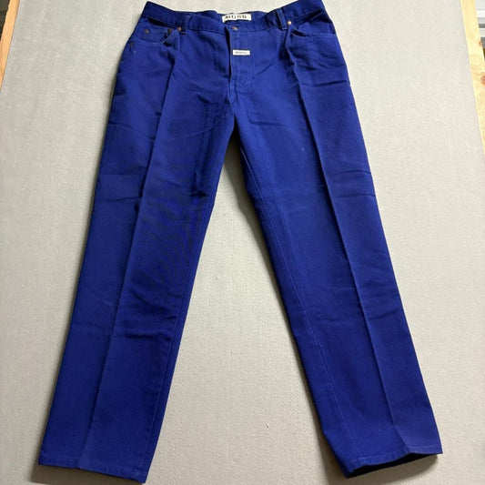 Vintage Boss Jeans Mens 38M Royal Blue Denim Pants Made in USA Workwear