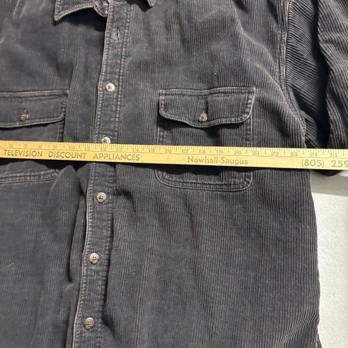 Wolverine Corduroy Shirt Mens Large Black Flannel Lined Shacket Workwear 48W