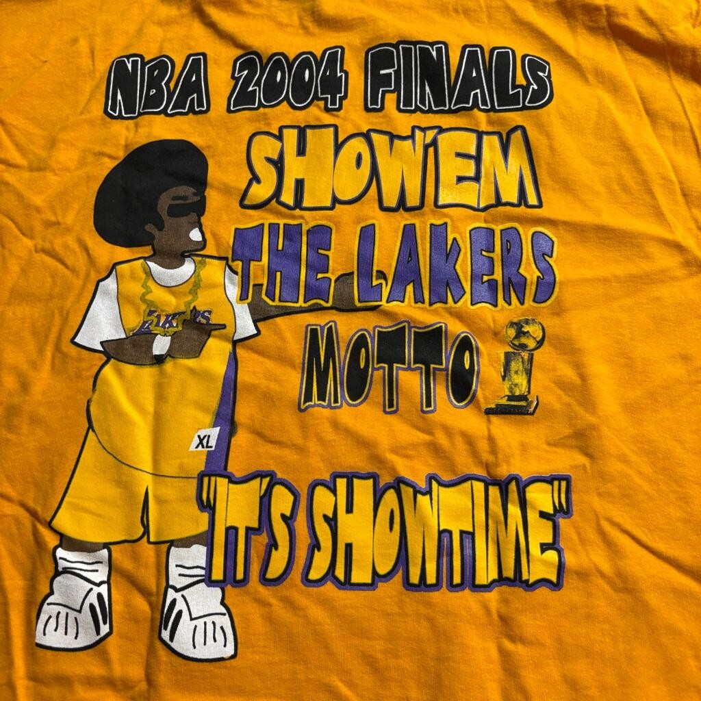 Vintage Los Angeles Lakers 2004 Western Conference Champions Shirt Mens XL Gold