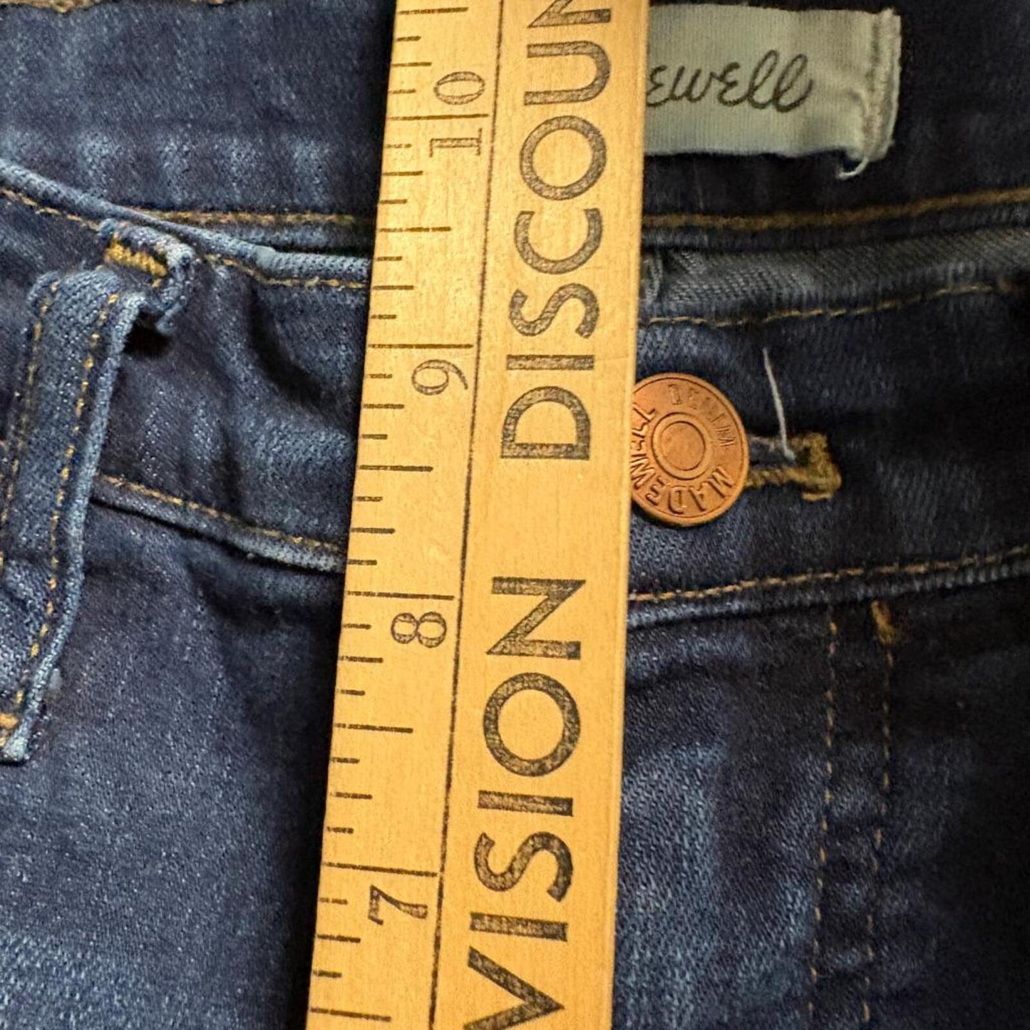 Madewell 9 Inch Mid Rise Skinny Jeans Womens 27 Blue Denim Stretch 29x27