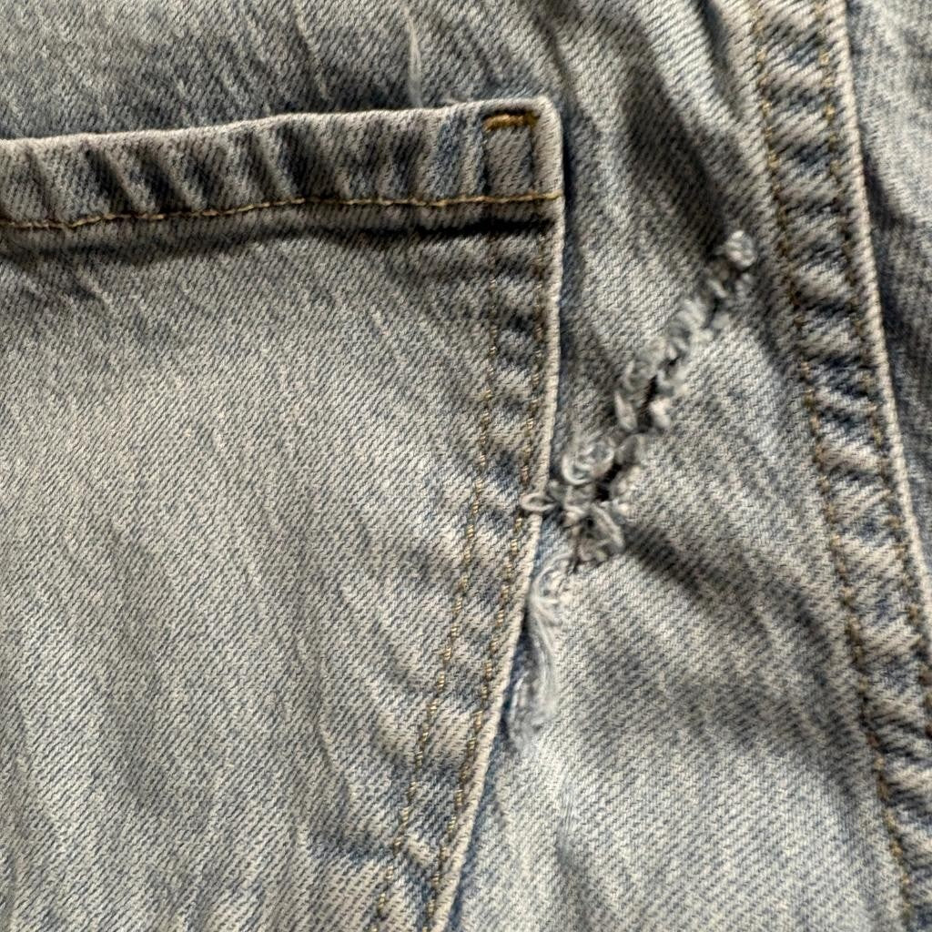 Weekend Academy Wide Leg Jeans Womens Size 16 Light Wash Raw Hem Cuffed Denim