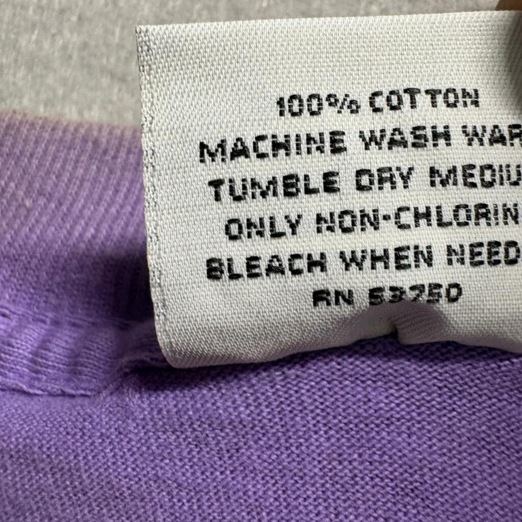 Vintage Key Elements Purple Pocket T-Shirt Mens Large 100% Cotton Made in USA