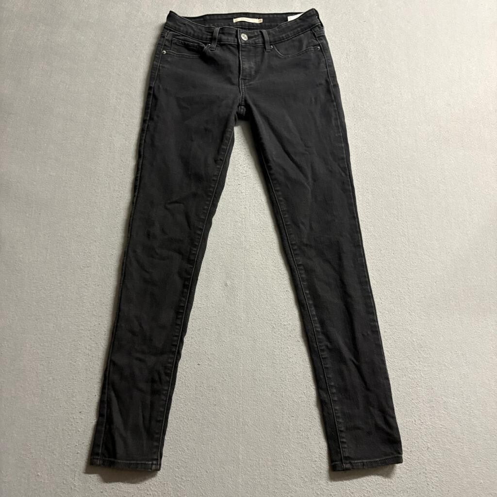 Levi's 711 Skinny Jeans Womens 25 Black Denim Stretch Slim Fit Pants