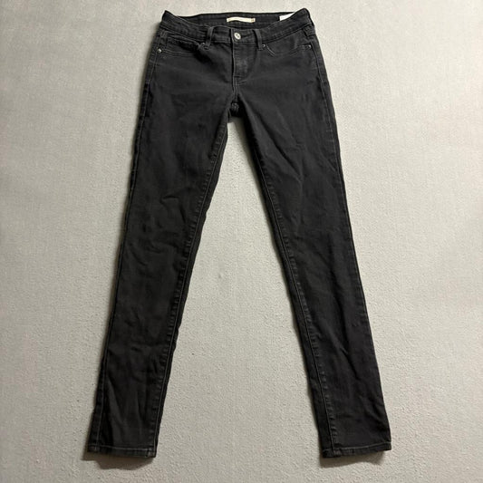 Levi's 711 Skinny Jeans Womens 25 Black Denim Stretch Slim Fit Pants