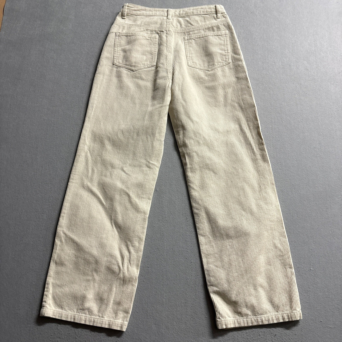Beige Botany Corduroy Pants Womens Small Beige Cream Wide Leg High Rise Cotton