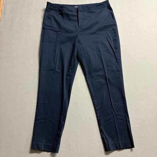NYDJ Womens Pants Size 16 Navy Blue Cotton Blend Stretch Ankle Dress Pants