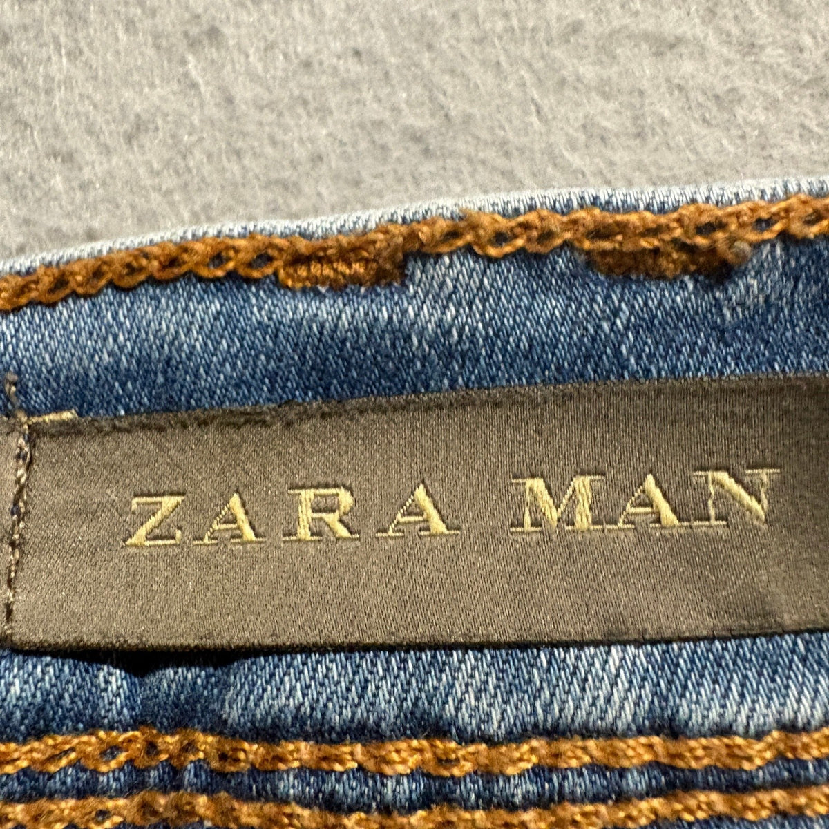 Zara Man Denim Wear Slim Fit Jeans Mens Size 31 Blue Light Wash Stretch Casual