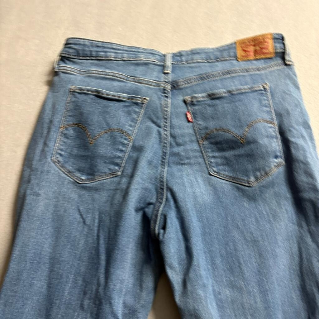 Levi's 721 High Rise Skinny Jeans Womens Size 33 Distressed Blue Denim