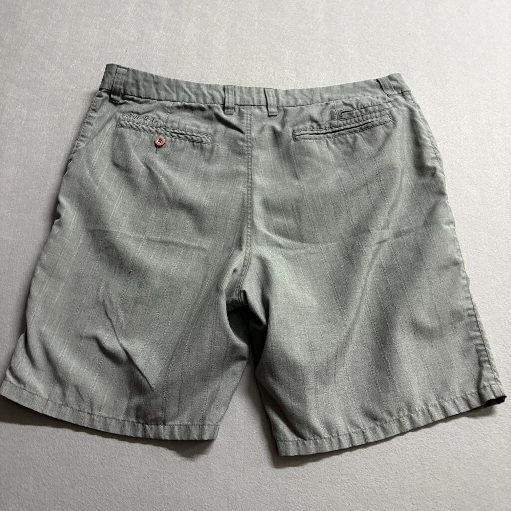 O'Neill Hybrid Shorts Mens 40 Gray Pinstripe Boardshorts Walkshorts Polyester