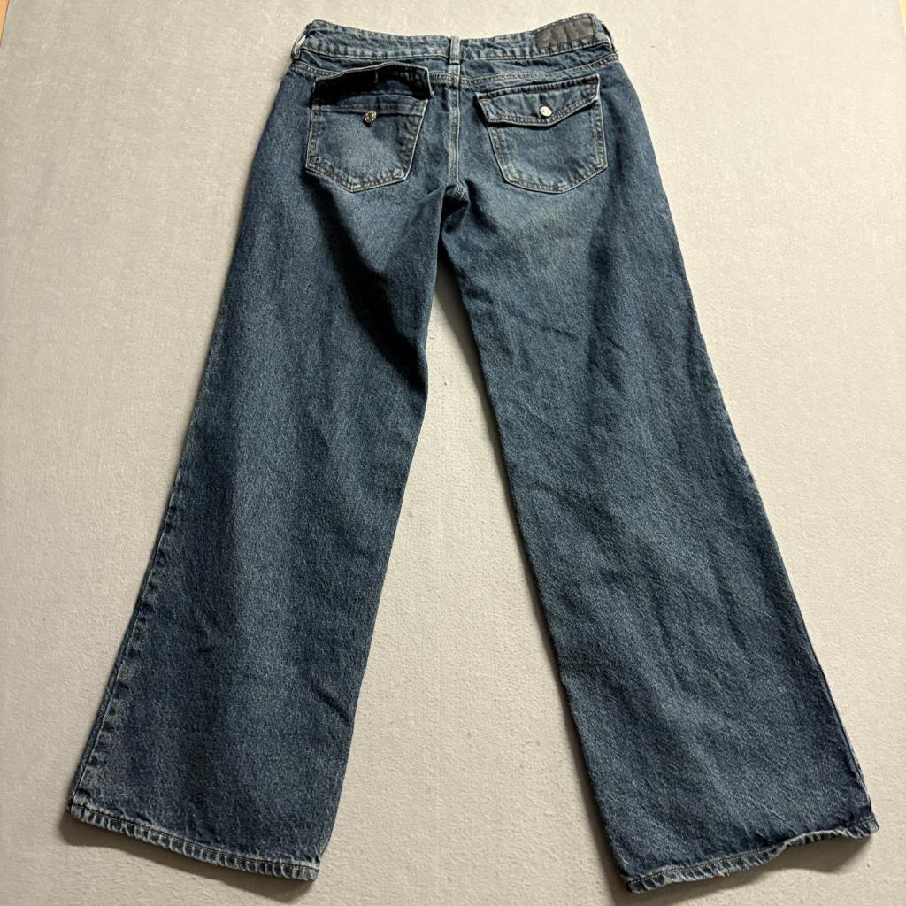 PacSun Low Rise Girlfriend Jeans Womens 27 Blue Denim 100% Cotton Flap Pocket