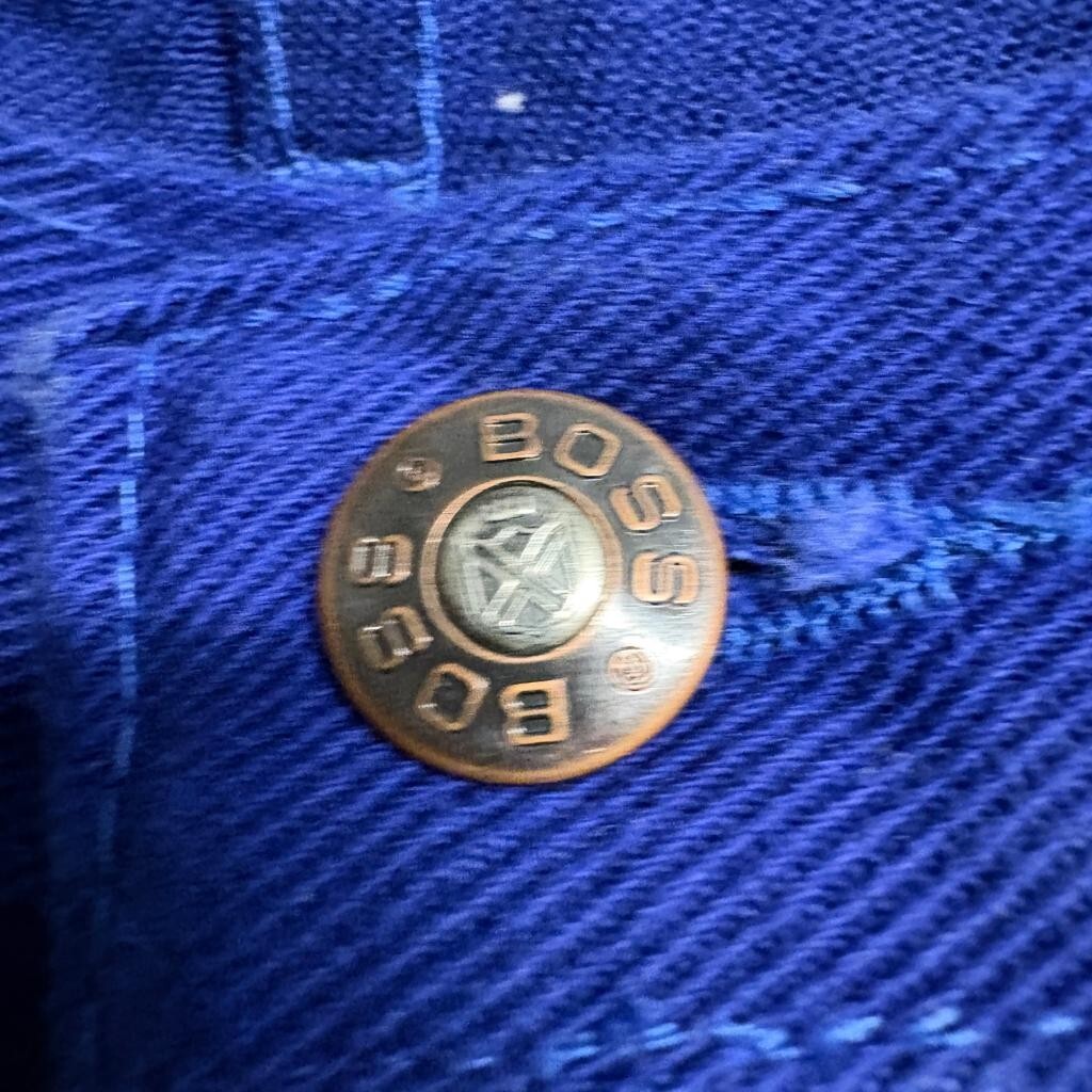 Vintage Boss Jeans Mens 38M Royal Blue Denim Pants Made in USA Workwear
