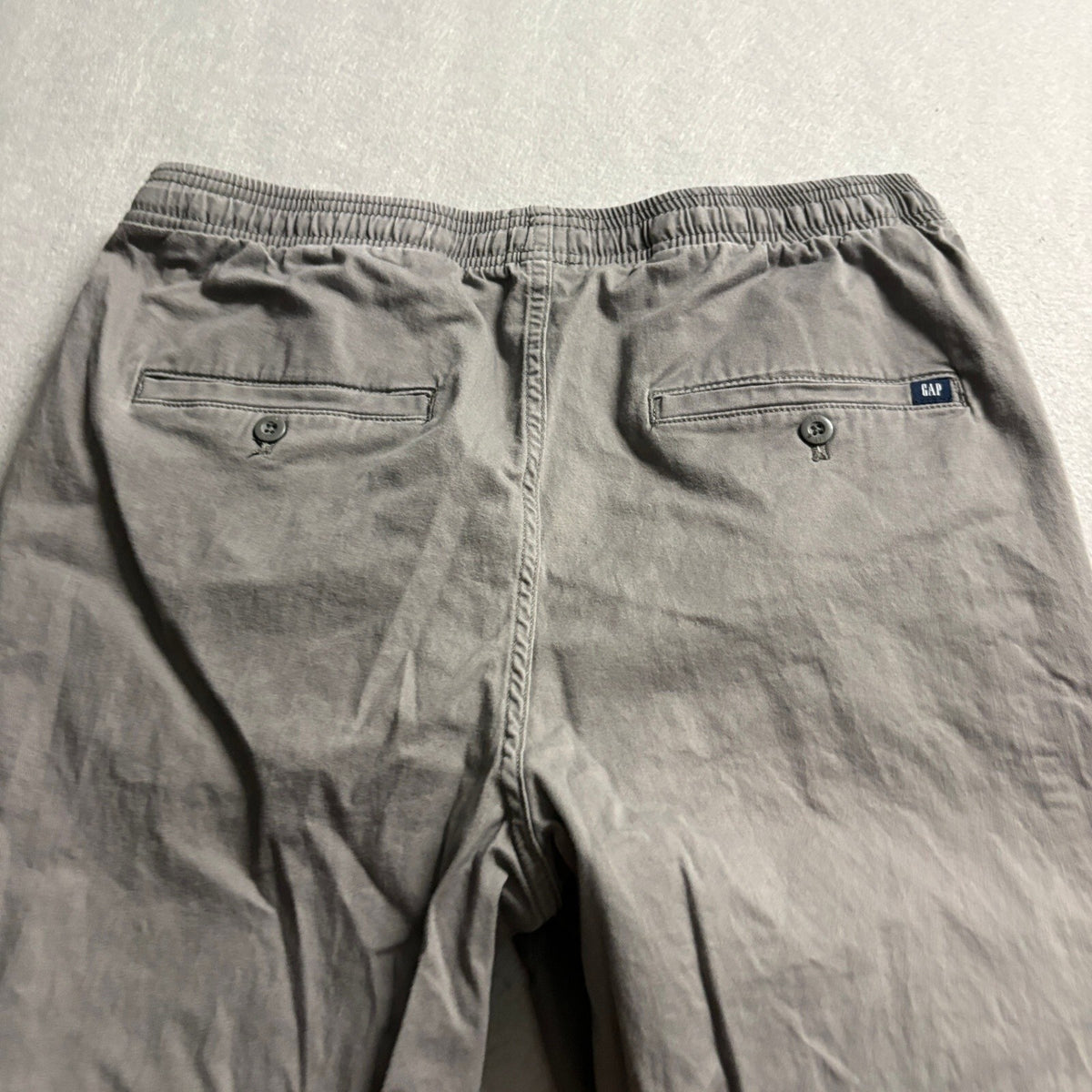 GAP Mens Jogger Pants Medium Gray Cotton Blend Stretch Elastic Waist Casual