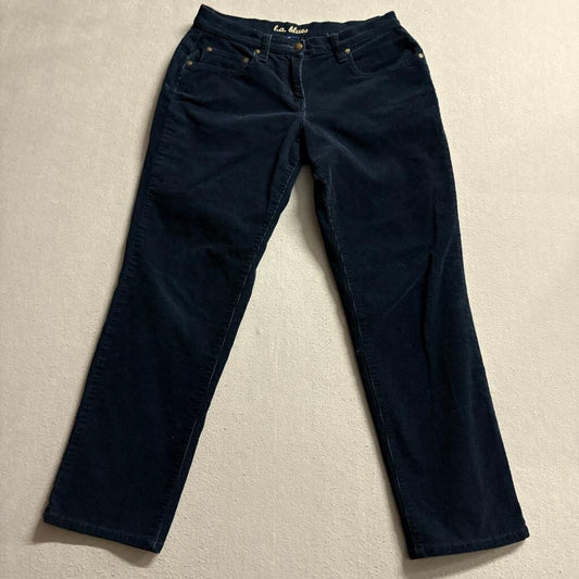 L.A. Blues Corduroy Pants Womens 4P Navy Blue Straight Leg Stretch Cotton Blend